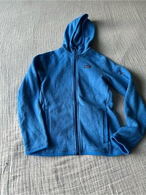 Patagonia Women's Blue Full‑Zip Hooded Fleece Better Sweater Jacket